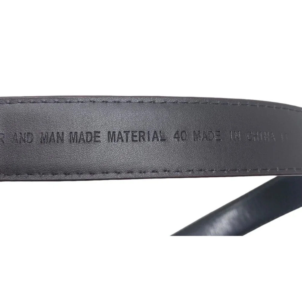 Mens‎ Dark Brown Leather Dress Belt Gold Tone Buckle Size 40 Business Career